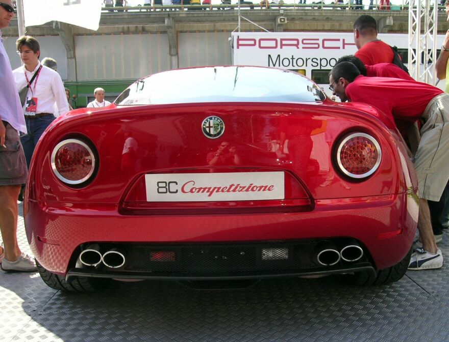 A stunning star of some of the biggest motor shows worldwide over last year, Alfa Romeo's 8c Competizione concept, came out into the daylight at the Imola race track. Photo: Ferdinando Lenzi
