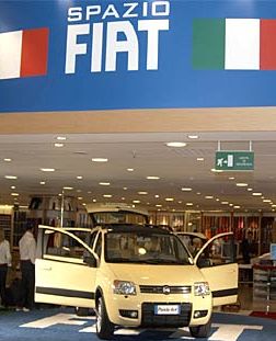 Fiat new head of brand promotion, Lapo Elkann, has inaugurated the "Spazio Fiat", a new concept in bring the carmaker's product into the public's line of vision