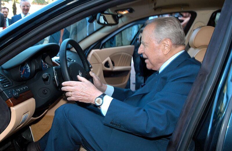 Luca Cordero di Montezemolo Chairman of the Ferrari Maserati Group, together with Maserati Chief Executive Martin Leach delivered a special Maserati Quattroporte to Italys President Carlo Azeglia Ciampi during a private ceremony at the Quirinale Palace in Rome yesterday
