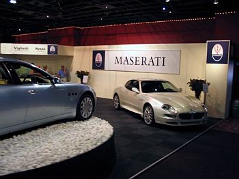 Being displayed on the Maserati stand, during the Auto Africa Expo 2004 at Johannesburg, were two models the aggressive new GranSport and elegant Quattroporte super-luxury saloon