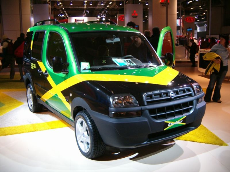 The Fiat Dobl Jamaica show car, finished in the colours of the Caribbean nations flag, was presented at the 29th Bologna Motor Show this month