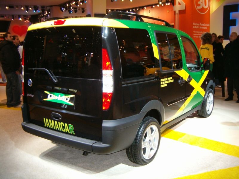 The Fiat Dobl Jamaica show car, finished in the colours of the Caribbean nations flag, was presented at the 29th Bologna Motor Show this month