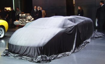 The Lamborghini Murcielago Roadster awaits its presentation