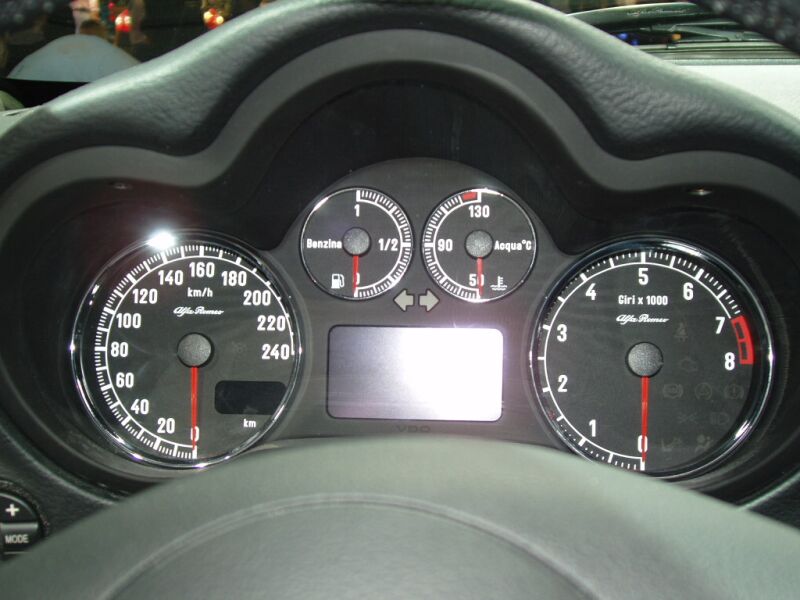 World Premiere of the facelifted Alfa Romeo 147 at the 2004 Paris Mondial de l'Automobile