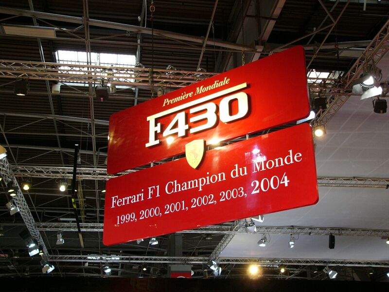 World Premiere of the Ferrari F430 at the Paris Mondial de l'Automobile, 23rd September 2004