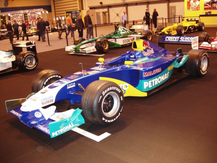 Sauber Grand Prix car on the F1 grid at the 2004 Autosport International