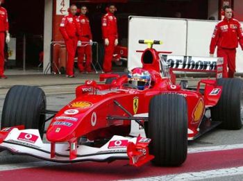 Marc Gené was fastest on the opening day of Formula One testing in Barcelona yesterday, the Spaniard on-track less than twenty fours after Ferrari announced he would be joining their test team