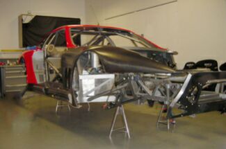 Colin McRae's Ferrari 550 GTS Maranello being built at Prodrive's workshops