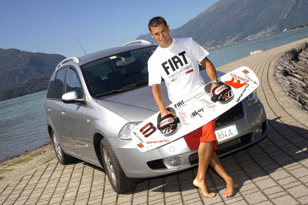 The Fiat 'Freestyle Team' has entered a new sporting arena after the lastest new team member, Piercarlo Ricasoli, took part in the recent Kitesurf World Cup at Lake Como.