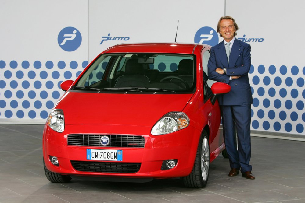 Luca di Montezemolo with the Fiat Grande Punto