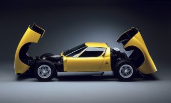 Lamborghini Miura SV from 1972 owned by Automobili Lamborghini and assigned race number 90 - will be driven by the Head of the Lamborghini Centro Stile, Luc Donckerwolke