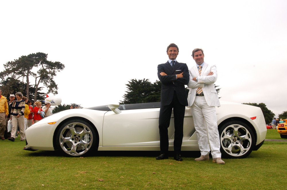 President and CEO of Automobili Lamborghini Stephan Winkelmann and the Designer Luc Donckerwolke with the Concept S at Pebble Beach
