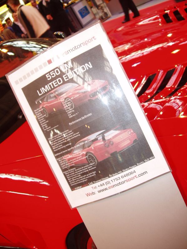 ESMotorsport Ferrari 550 LM at the 2005 Autosport International in Birmingham