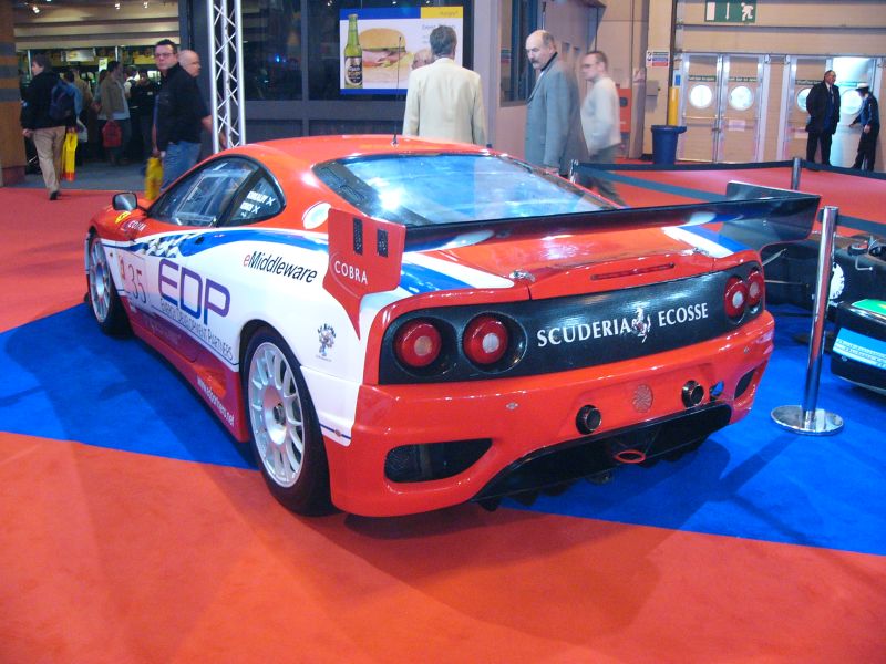 Ferrari 360 GTC on the SRO Motorsports Group stand at the 2005 Autosport International Show at the Birmingham NEC