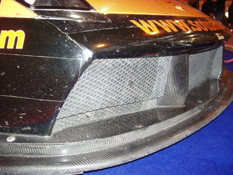 DAMS Lamborghini Murcielago R-GT on the SRO Motorsports Group stand at the 2005 Autosport International Show at the Birmingham NEC