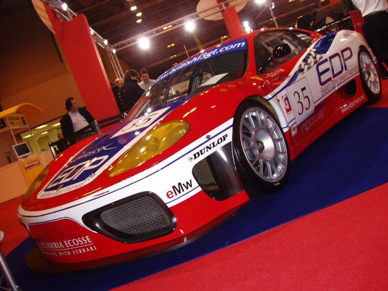 Ferrari 360 GTC on the SRO Motorsports Group stand at the 2005 Autosport International Show at the Birmingham NEC
