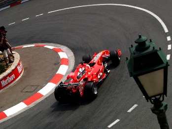 After the first qualifying session Rubens Barrichello and Michael Schumacher are tenth and eleventh respectively on the first provisional grid for Sunday’s Monaco Grand Prix