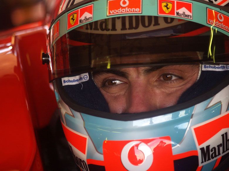 Andrea Bertolini in the Ferrari F2004 M at Vairano yesterday