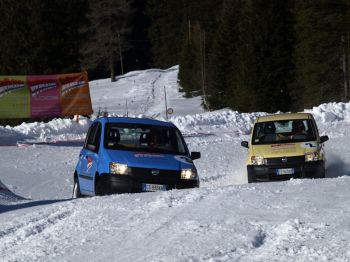 During the Wroom 2005 event, held again at the Madonna di Campiglio ski resort, Michael Schumacher, Rubens Barrichello and Luca Badoer took time out at the wheel of a trio of Fiat Panda 4x4s, made available to the Ferrari F1 stars