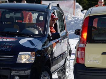 During the Wroom 2005 event, held again at the Madonna di Campiglio ski resort, Michael Schumacher, Rubens Barrichello and Luca Badoer took time out at the wheel of a trio of Fiat Panda 4x4s, made available to the Ferrari F1 stars