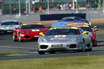 Ferrari Team UK's Peter Sowerby made it a fantastic two wins from two races in the European Ferrari 360 Challenge Trofeo Pirelli at Silverstone over the weekend. Out-qualifying several of the quicker Trofeo Pirelli drivers, Peter managed to stay ahead of the Coppa Shell drivers despite having to carry an extra 25kgs of success ballast in Race 2 following his class win in Race 1 on Saturday, and he now leads the Coppa Shell driver's standings with 70 points.