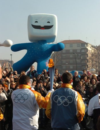 The Olympic Torch arrives in Turin