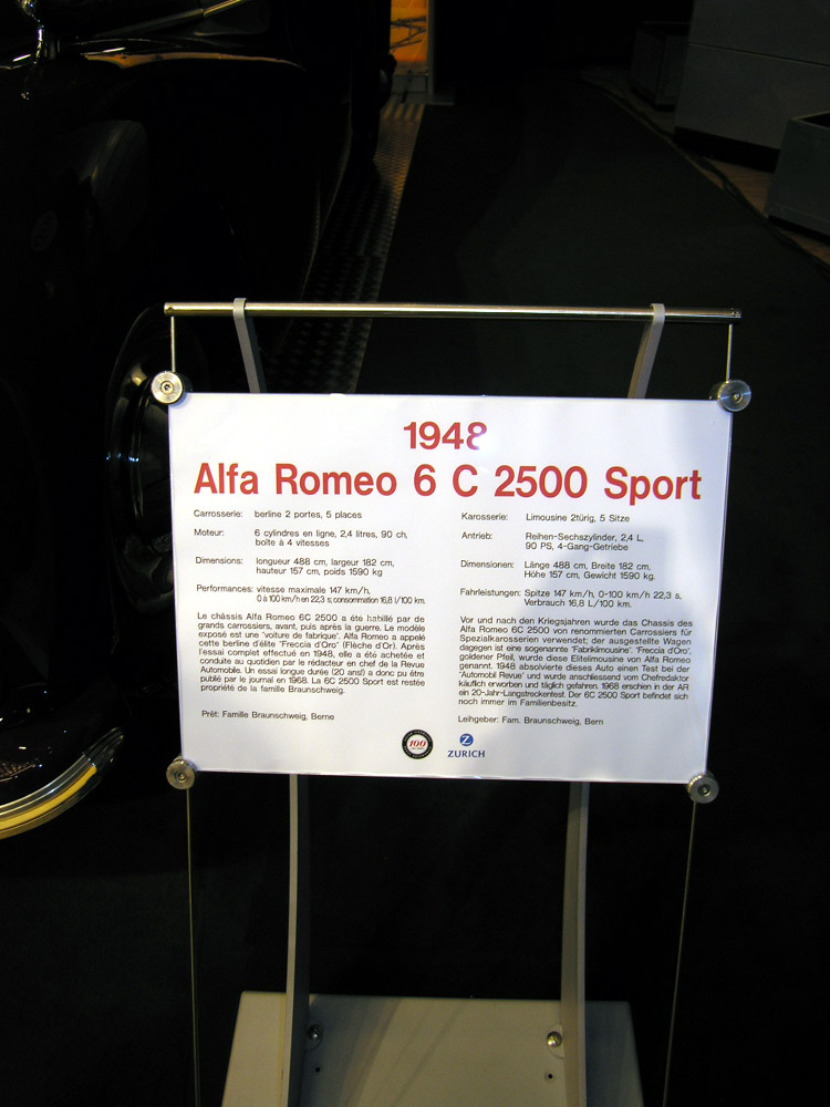1948 ALFA ROMEO 6C2500 SPORT FRECCIA D'ORO