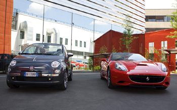 FIAT 500 C AND FERRARI CALIFORNIA, MARANELLO