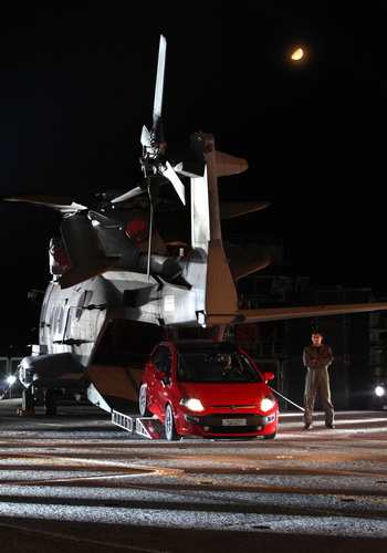 FIAT PUNTO EVO LAUNCH ON CAVOUR AIRCRAFT CARRIER