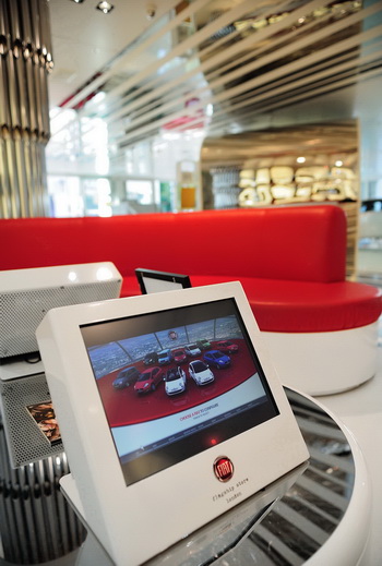 Four new car configurators and an eye-catching external digital display are among the high-tech equipment introduced recently to Fiat Marylebone, Fiat UKs London flagship dealership.