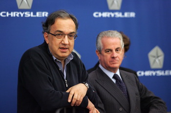 SERGIO MARCHIONNE AND ITALIAN MINISTER FOR ECONOMIC DEVELOPMENT CLAUDIO SCANJOLA