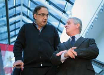 SERGIO MARCHIONNE AND ITALIAN MINISTER FOR ECONOMIC DEVELOPMENT CLAUDIO SCANJOLA