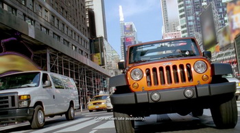 Jeep is taking over the citys famous Times Square today with videos on the electronic billboards on the NASDAQ and Reuters buildings at 43rd Street and Broadway and 43rd Street and 7th Avenue, respectively. 