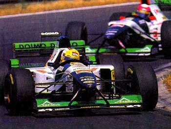 LUCA BADOER - MINARDI, 1995 HUNGARIAN GRAND PRIX (HUNGARORING)