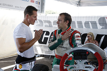 MICHAEL SCHUMACHER AND LUCA BADOER - TONYKART - SOUTH GARDA, LONATO