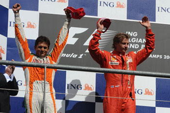 KIMI RAIKKONEN AND GIANCARLO FISICHELLA - BELGIAN GRAND PRIX 2009