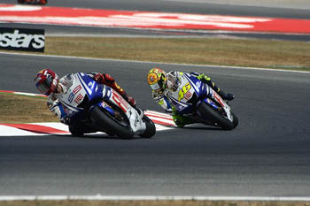 JORGE LORENZO AND VALENTINO ROSSI - 2009 GRAND PRIX DE CATALUNYA, BARCELONA