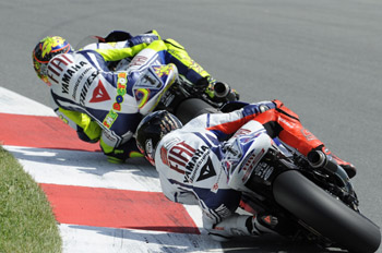 VALENTINO ROSSI AND JORGE LORENZO - FIAT YAMAHA TEAM - 2009 GERMAN GRAND PRIX, SACHSENRING