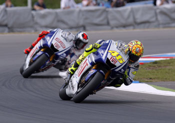 VALENTINO ROSSI AND JORGE LORENZO - FIAT YAMAHA TEAM - 2009 CZECH GRAND PRIX, BRNO