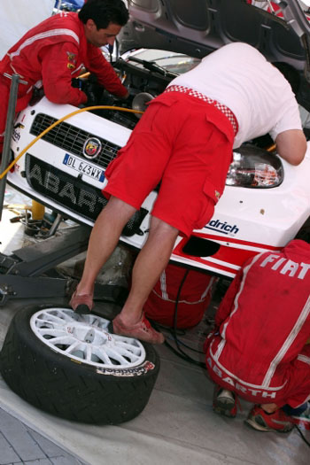 GIANDOMENICO BASSO - ABARTH GRANDE PUNTO S2000 - 39TH BARUM RALLY ZLIN, SERVICE PARK