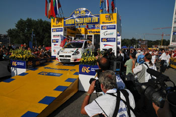 LUCA ROSSETTI - ABARTH GRANDE PUNTO S2000 - 39TH BARUM RALLY ZLIN, CEREMONIAL START