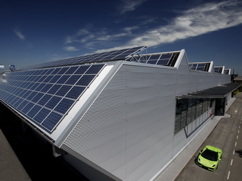 Automobili Lamborghini today inaugurates the new photovoltaic system installed at its premises in SantAgata Bolognese. The biggest integrated system in Emilia Romagnas industrial sector will enable, together with other interventions, a reduction in CO2 emissions of 30%, equal to more than 1.067 tons per year.