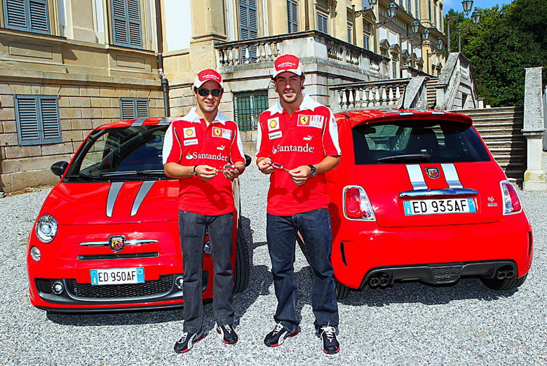 FELIPE MASSA AND FERNANDO ALONSO - ABARTH 695 TRIBUTO FERRARI