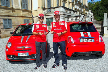 FELIPE MASSA AND FERNANDO ALONSO - ABARTH 695 TRIBUTO FERRARI