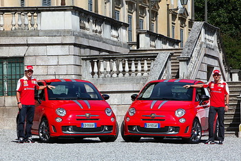 FELIPE MASSA AND FERNANDO ALONSO - ABARTH 695 TRIBUTO FERRARI