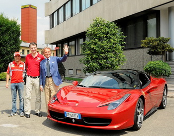 PAOLO NESPOLI, FELIPE MASSA, LUCA DI MONTEZEMOLO - FERRARI 458 ITALIA