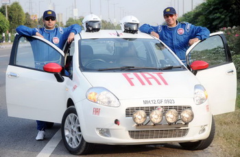 In the cockpit of the Fiat India team Punto during the course of the Raid De Himalaya 2011 are Pavan Choudhary (driver) and Captain Nitin Anand (navigator), who are participating in the adventure which kick started earlier today.