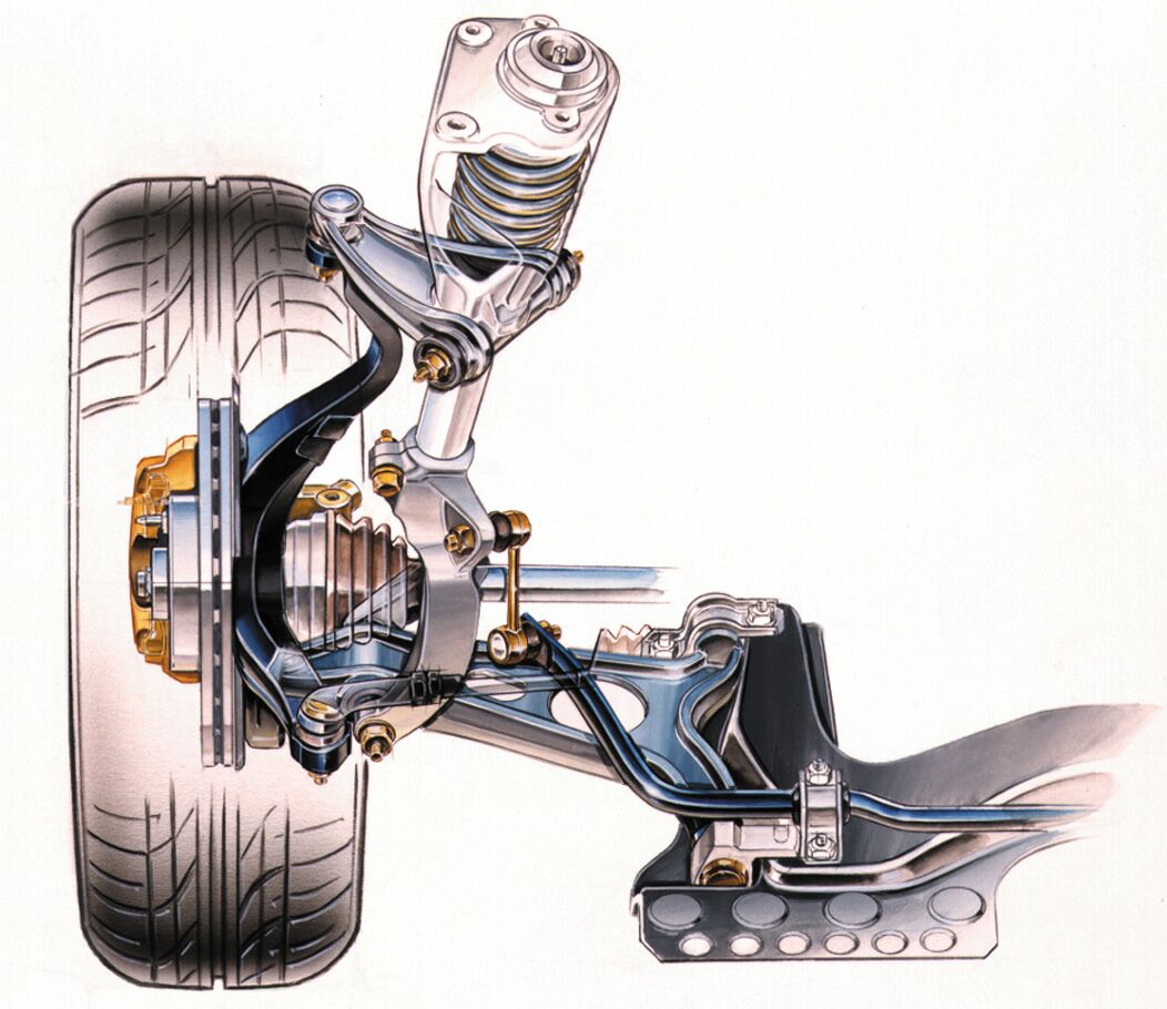 the Alfa Romeo 156's front suspension