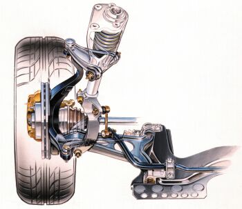 click here to view this image of the Alfa Romeo 156's front suspension