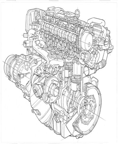click here to view this image of the 2.4 JTD Multijet 20v engine in high resolution